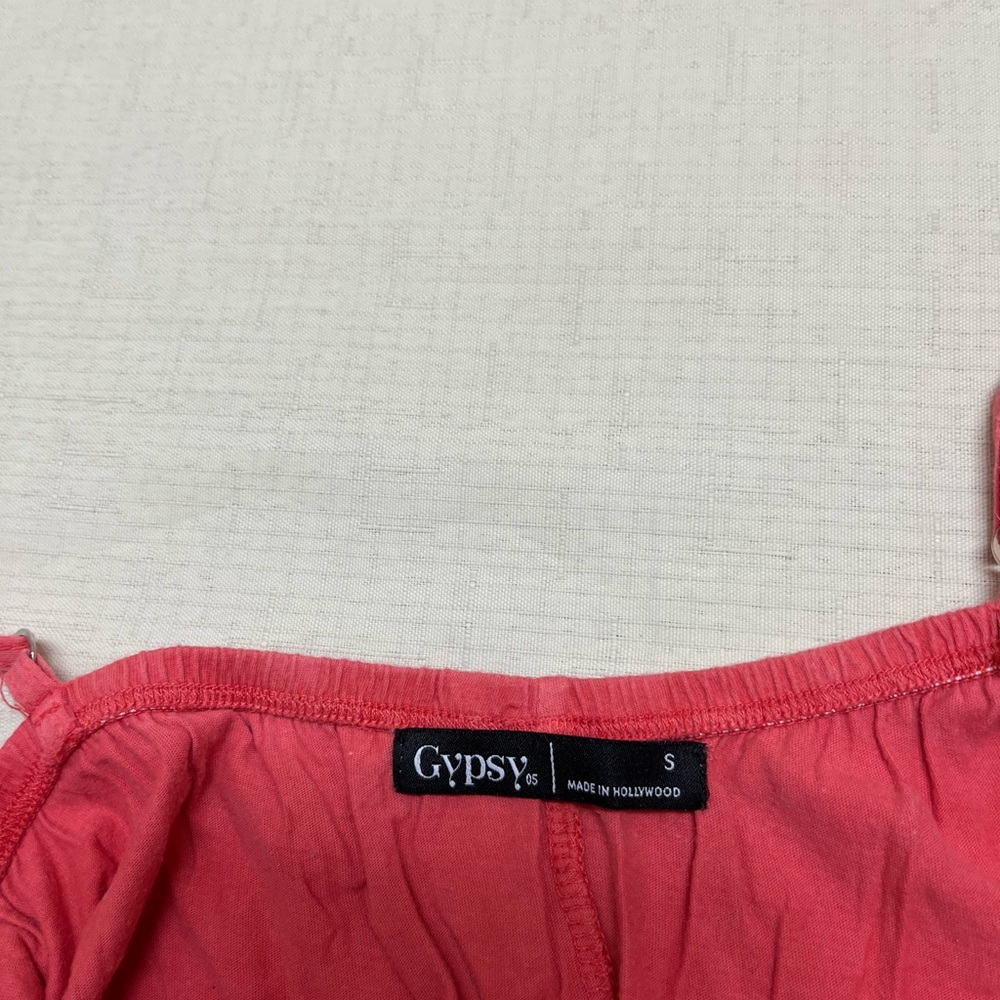 Gypsy 05 S pink coral orange tie dye cotton maxi dress - Picture 7 of 15